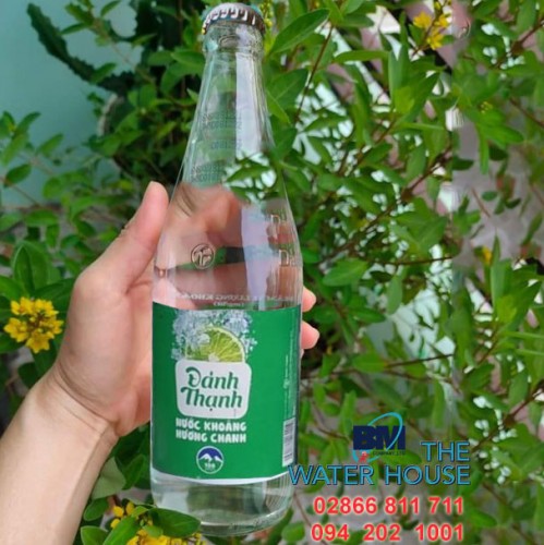 Nước khoáng đảnh thạnh chai thủy tinh 460ml có ga vị hương chanh (Két 20 chai),
